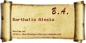 Barthalis Alexia névjegykártya